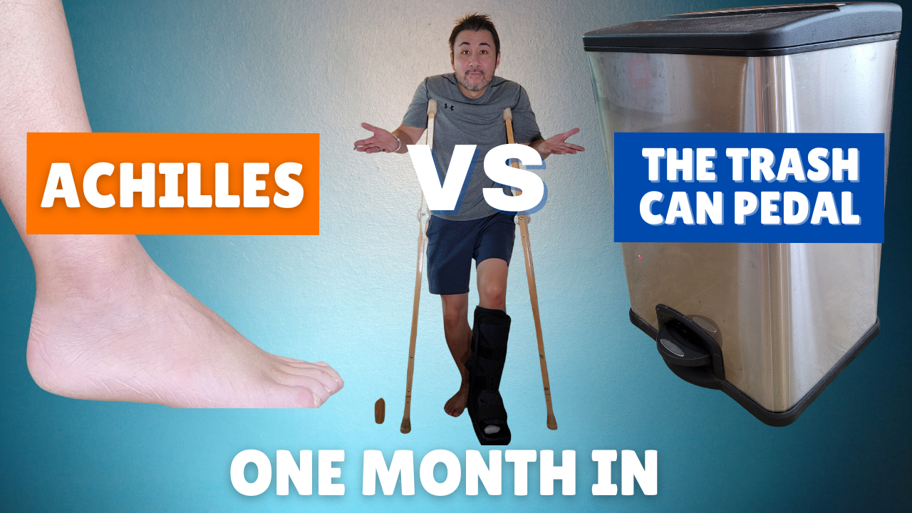 One month in to an achilles tendon rupture injury.