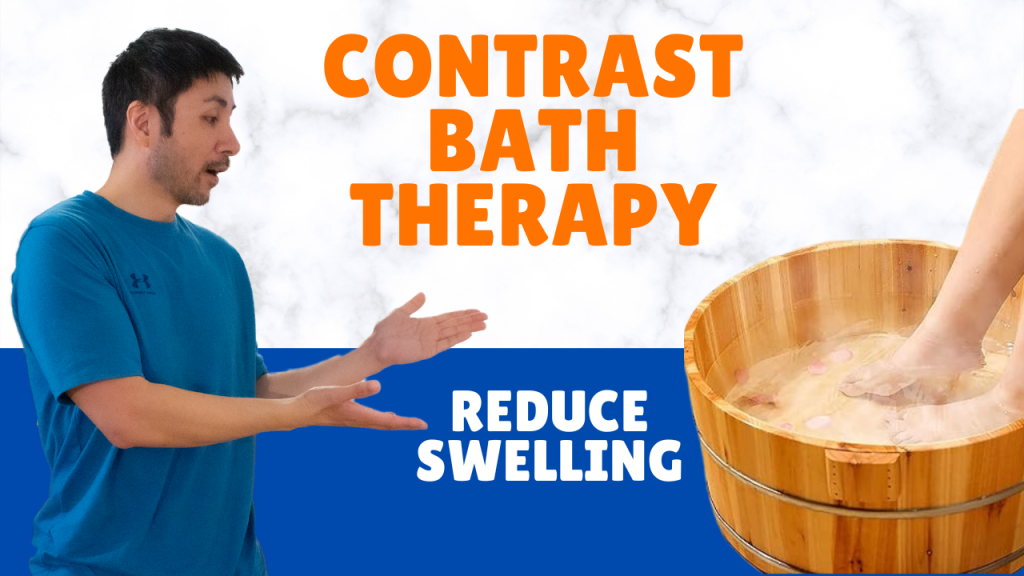 contrast bath therapy to help reduce swelling to injured ankles, foot, wrist anywhere in the body